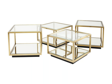 LUIGI GOLD - Modular Glass and Stainless Steel coffee table by KARE Design - view 3